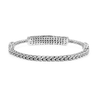 Sterling Silver Chainlink Oval Bangle Bracelet With Push Button Insertion And Retention Hinge™ - Last Chance - only found at SARDA™