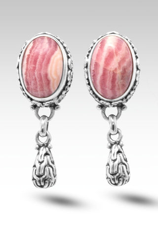 STERLING SILVER CHAINLINK RHODOCHROSITE STUD DANGLE EARRINGS™ - Last Chance - only found at SARDA™