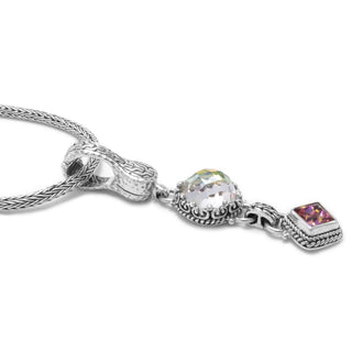 Sterling Silver Chainlink Zero Mercury™ Mystic Quartz & Bali Sunrise™ Mystic Topaz Pendant With Magnetic Enhancer Bail™ - Last Chance - only found at SARDA™