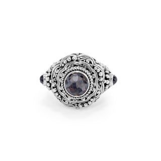 Sterling Silver Filigree Black Knight™ Mystic Quartz And Black Spinel Ring - Last Chance - only found at SARDA™