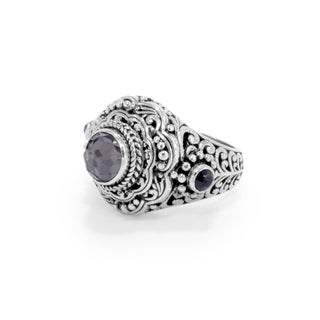 Sterling Silver Filigree Black Knight™ Mystic Quartz And Black Spinel Ring - Last Chance - only found at SARDA™