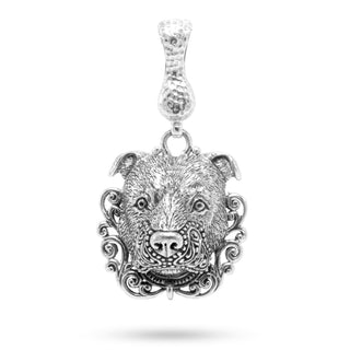 Sterling Silver Filigree Bull Dog Pendant With Magnetic Enhnacer Bail™ - Last Chance - only found at SARDA™