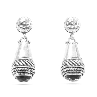 Sterling Silver Hammered & High Polish White Quartz Earrings - Last Chance - only found at SARDA™