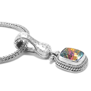 STERLING SILVER HAMMERED TRUE PICASSO TM MYSTIC QUARTZ PENDANT WITH MAGNETIC ENHANCER BAIL™ - Last Chance - only found at SARDA™