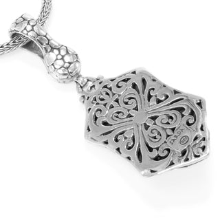 Sterling Silver Hammered & Watermark White Freshwater Pearl Pendant Enhancer - Last Chance - only found at SARDA™