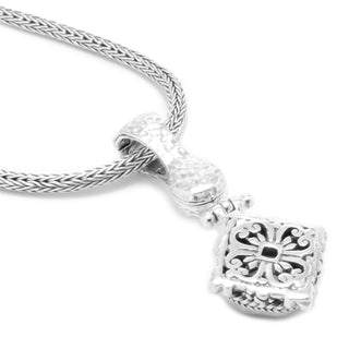 Sterling Silver Hammered White Quartz Pendant With Magnetic Enhancer Bail™ - Last Chance - only found at SARDA™