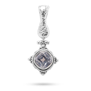 Sterling Silver Hammered White Quartz Pendant With Magnetic Enhancer Bail™ - Last Chance - only found at SARDA™