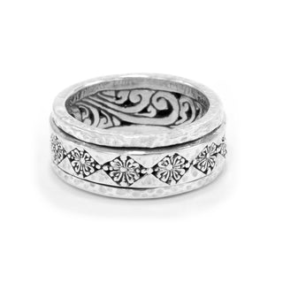 STERLING SILVER JANYL ADAIR & HAMMERED SPINNER RING™ - Last Chance - only found at SARDA™