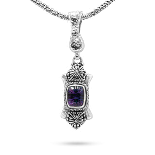 STERLING SILVER JANYL ADAIR & HAMMERED SUGARPLUM™ MYSTIC Quartz PENDANT ENHANCER™ - Last Chance - only found at SARDA™