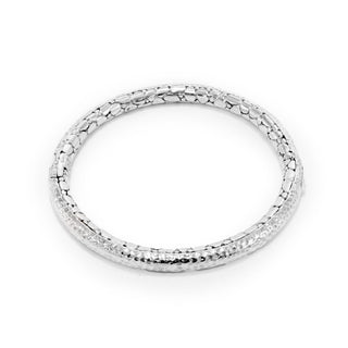 STERLING SILVER WATERMARK & HAMMERED ROUND BANGLE BRACELET™ - Last Chance - only found at SARDA™