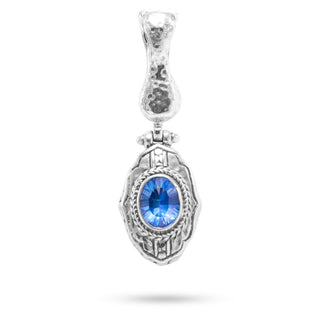 STERLING SILVER WATERMARK & HAMMERED ROYAL BALI BLUE™ MYSTIC TOPAZ PENDANT WITH MAGNETIC ENHANCER BAIL™ - Last Chance - only found at SARDA™