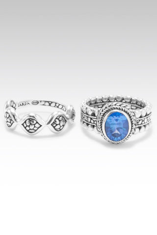 STERLING SILVER WATERMARK ROYAL BALI BLUE TM MYSTIC TOPAZ RING SET OF 2™ - Last Chance - only found at SARDA™
