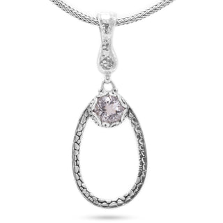 STERLING SILVER WATERMARK WHITE QUARTZ PENDANT WITH MAGNETIC ENHANCER BAIL™ - Last Chance - only found at SARDA™