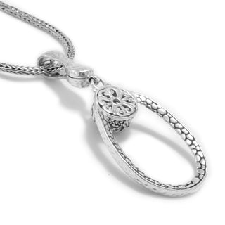 STERLING SILVER WATERMARK WHITE QUARTZ PENDANT WITH MAGNETIC ENHANCER BAIL™ - Last Chance - only found at SARDA™