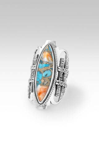 Strength in Weakness Ring™ in Spiny Oyster Kingman Turquoise with Bronze - Last Chance - only found at SARDA™