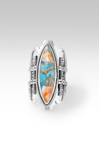 Strength in Weakness Ring™ in Spiny Oyster Kingman Turquoise with Bronze - Last Chance - only found at SARDA™