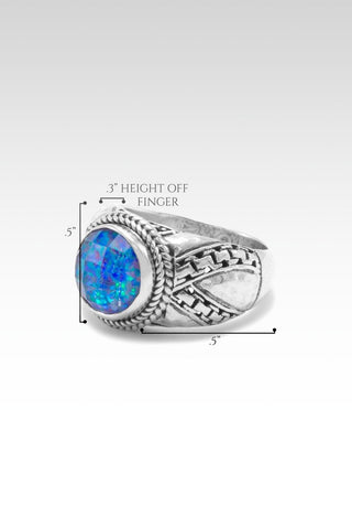 Tranquil Spirit Ring™ in Cosmic Skies Simulated Opal & Quartz Doublet - Dinner - only found at SARDA™