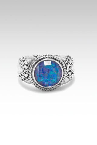 Tranquil Spirit Ring™ in Cosmic Skies Simulated Opal & Quartz Doublet - Dinner - only found at SARDA™