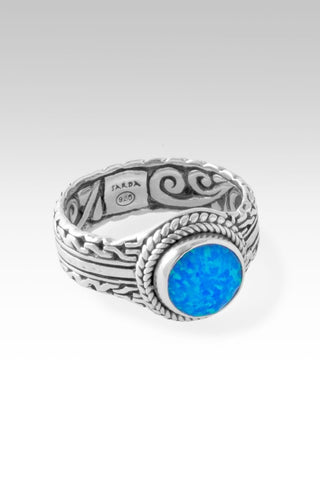 Unyielding Resolve Ring™ in Bali Blue Simulated Opal - Dinner - only found at SARDA™