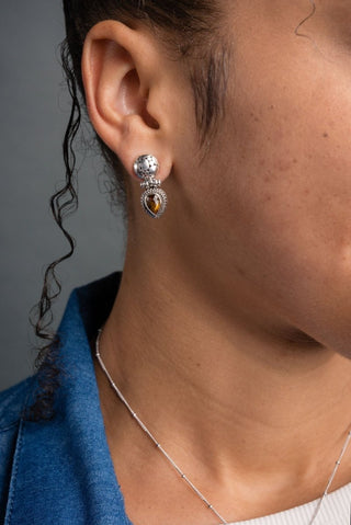 Wish Earrings ™ in Citrine - Stud Dangle - only found at SARDA™