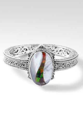 🎁 With a Purpose Bangle™ in White Mother of Pearl with Ammolite Inlay (100% off)