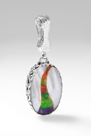 With a Purpose Pendant™ in White Mother of Pearl with Ammolite Inlay - Magnetic Enhancer Bail - only found at SARDA™
