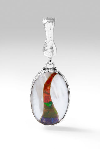 With a Purpose Pendant™ in White Mother of Pearl with Ammolite Inlay - Magnetic Enhancer Bail - only found at SARDA™