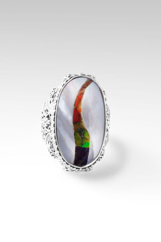 With a Purpose Ring™ in White Mother of Pearl with Ammolite Inlay - Statement - only found at SARDA™